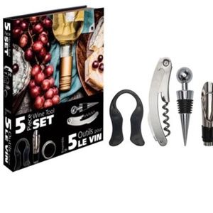 5 Piece Stainless Steel Wine Tool Set